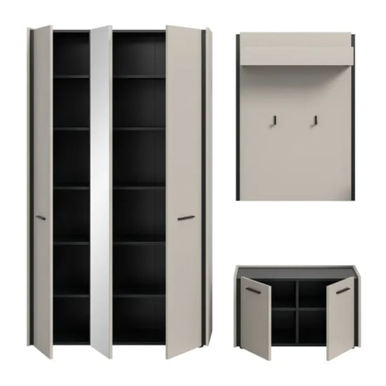 Furnilux Garderobecombinatie kasjmier moderne ingangsmeubel met zitbank 197x190 cm - Image 5