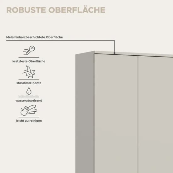 Furnilux Garderobecombinatie kasjmier moderne opbergkast met ladekast 152 cm breed - Image 4