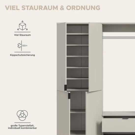 Furnilux Garderobecombinatie kasjmier moderne opbergkast met ladekast 152 cm breed - Image 5