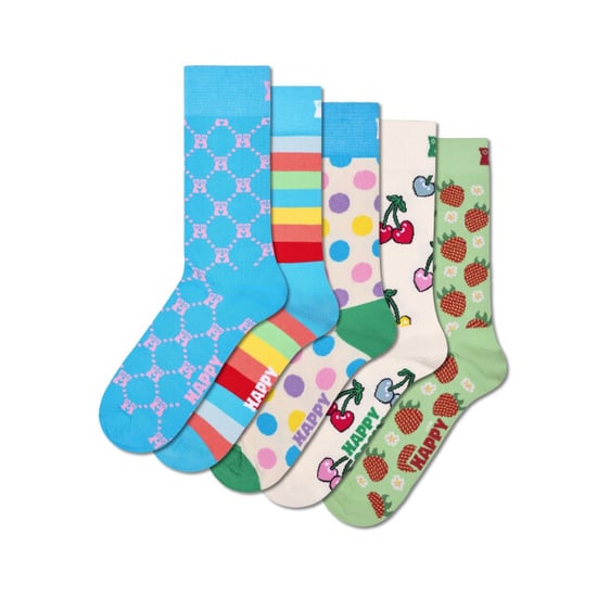 Happy Socks Dames sokken met print mix 5-pack turquoise/groen/multicolor - Image 1