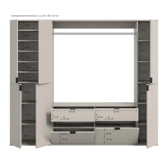 Furnilux Modulaire garderobekast kasjmier ruime opbergcombinatie voor hal of slaapkamer - Image 3