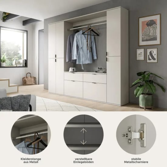 Furnilux Modulaire garderobekast kasjmier ruime opbergcombinatie voor hal of slaapkamer - Image 6