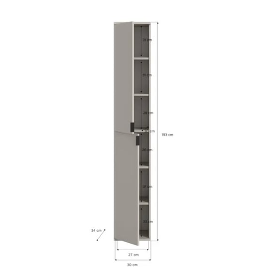 Furnilux Smaldesign hoge kast kasjmier moderne opbergkast voor elke ruimte - Image 4