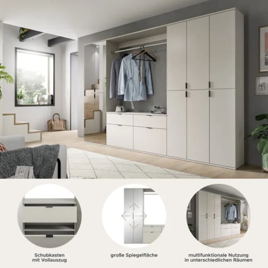 Furnilux Moderne garderobecombinatie kasjmier ruime opbergkast met spiegel en - Image 4