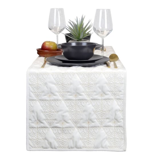 Unique Living tafelloper elisa dove white 35x180cm - Image 1