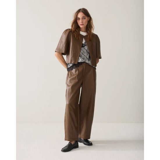 Summum 4s3043-12526 756 balloon trouser soft faux leather sepia brown - Image 1