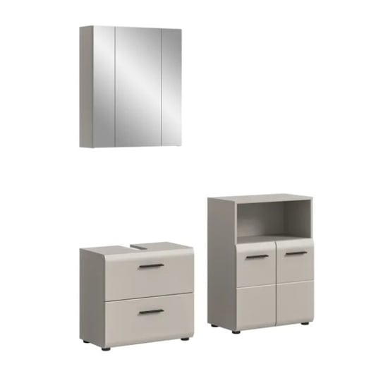 Furnilux Moderne badcombinatie in kasjmier ruime opbergkast met spiegels 135x185 cm - Image 1