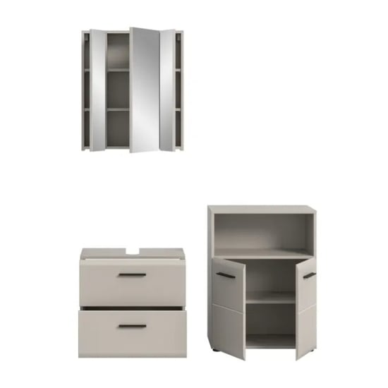 Furnilux Moderne badcombinatie in kasjmier ruime opbergkast met spiegels 135x185 cm - Image 3
