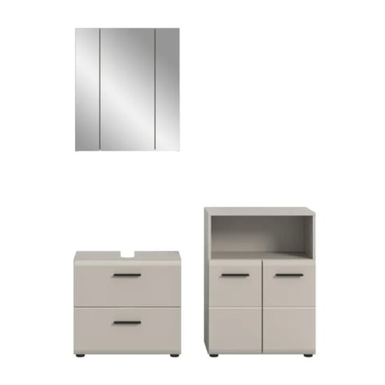 Furnilux Moderne badcombinatie in kasjmier ruime opbergkast met spiegels 135x185 cm - Image 4