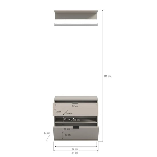 Furnilux Moderne ladekast met garderobestaaf kasjmier design op wielen - Image 5