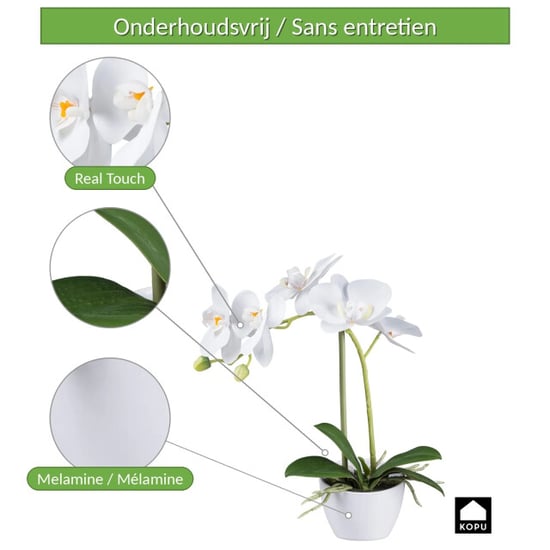 Kopu ® kunstorchidee 33 cm set van 2 - te pot phalaenopsis - Image 6