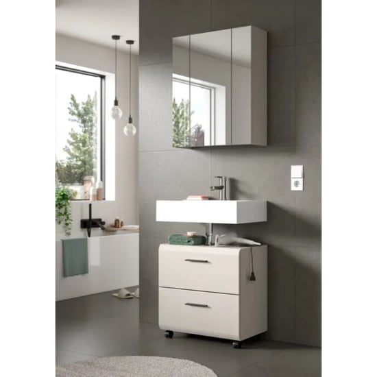 Furnilux Badcombinatie op wielen moderne opbergkast voor badkamer kasjmier design - Image 3