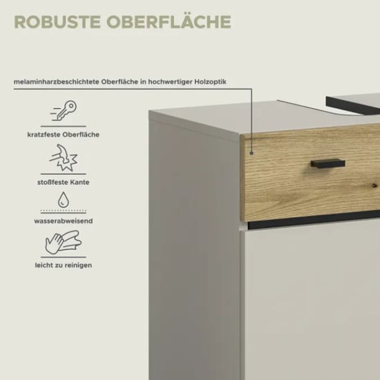 Furnilux Wastafelkast in kasjmier compacte opbergkast voor badkamer moderne - Image 3