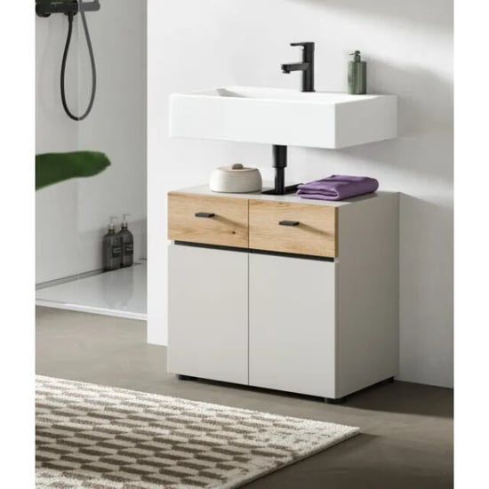Furnilux Wastafelkast in kasjmier compacte opbergkast voor badkamer moderne - Image 6