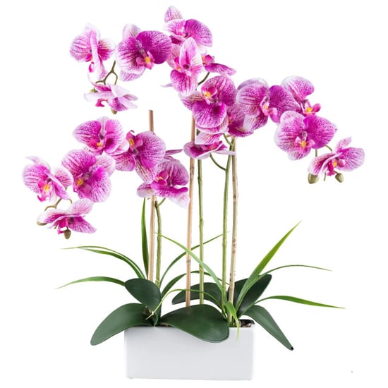 Kopu ® kunstorchidee 58 cm - 3 takken witte bak phalaenopsis - Image 1