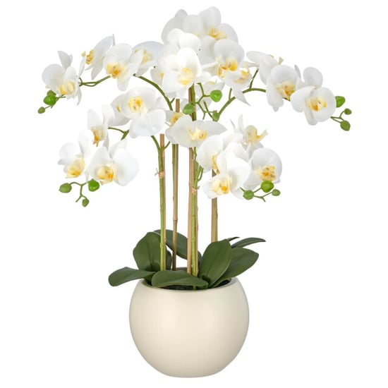 Kopu ® kunstorchidee 65 cm - crèmekleurige pot phalaenopsis - Image 1