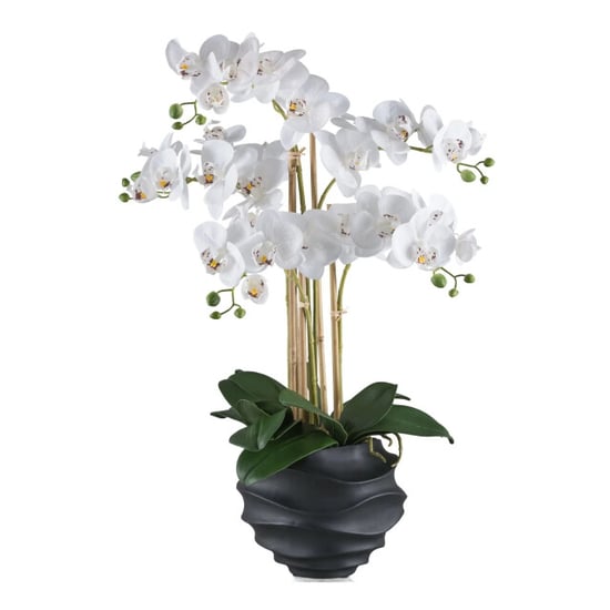 Kopu ® kunstorchidee 70 cm - 5 takken zwarte pot phalaenopsis - Image 1
