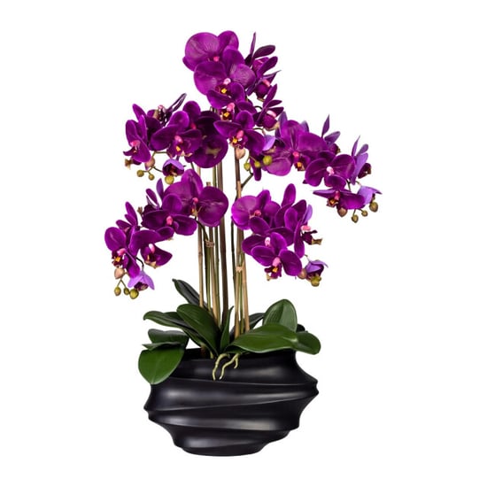 Kopu ® kunstorchidee 75 cm - zwarte vaas phalaenopsis - Image 1