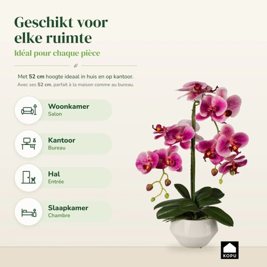 Kopu ® kunstorchidee 52 cm - witte pot phalaenopsis - Image 3