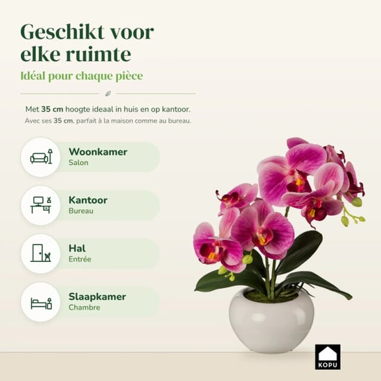 Kopu ® kunstorchidee 35 cm - witte pot phalaenopsis - Image 5