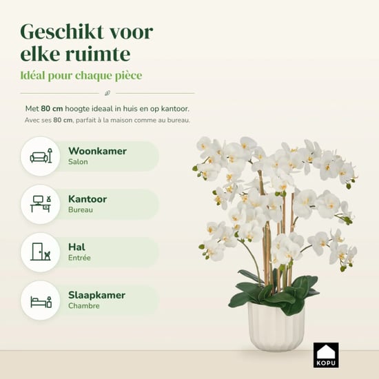 Kopu ® kunstorchidee 80 cm - 9 takken te pot phalaenopsis - Image 2