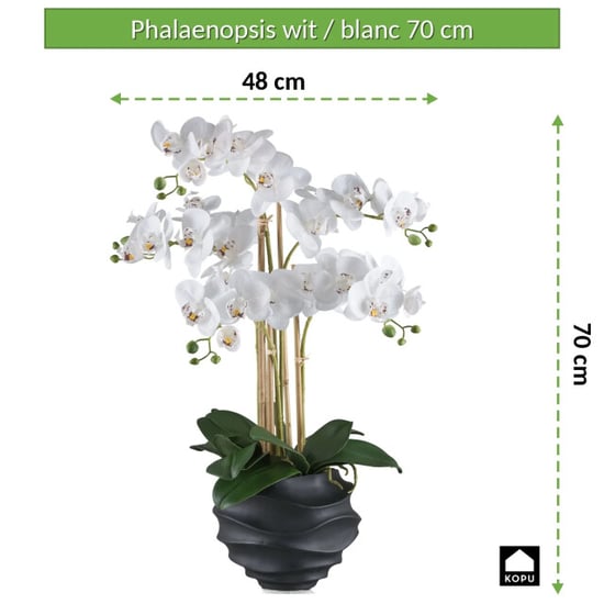 Kopu ® kunstorchidee 70 cm - 5 takken zwarte pot phalaenopsis - Image 3