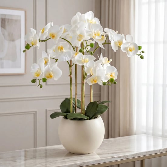 Kopu ® kunstorchidee 65 cm - crèmekleurige pot phalaenopsis - Image 3