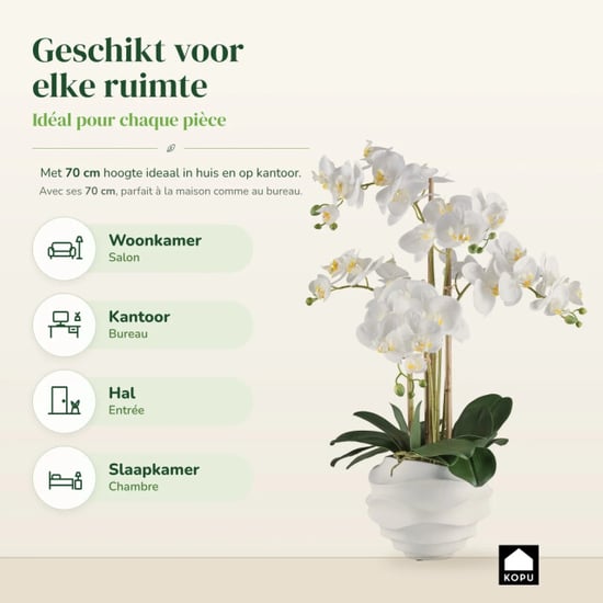 Kopu ® kunstorchidee 70 cm - 5 takken te pot phalaenopsis - Image 4