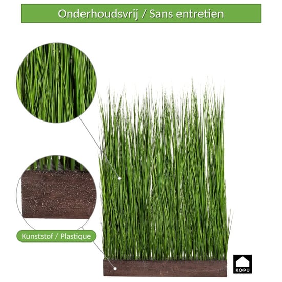 Kopu ® kunstgras roomdivider 150 x 92 cm siergras in bak - Image 3
