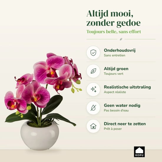 Kopu ® kunstorchidee 35 cm - witte pot phalaenopsis - Image 6