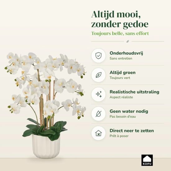 Kopu ® kunstorchidee 80 cm - 9 takken te pot phalaenopsis - Image 4