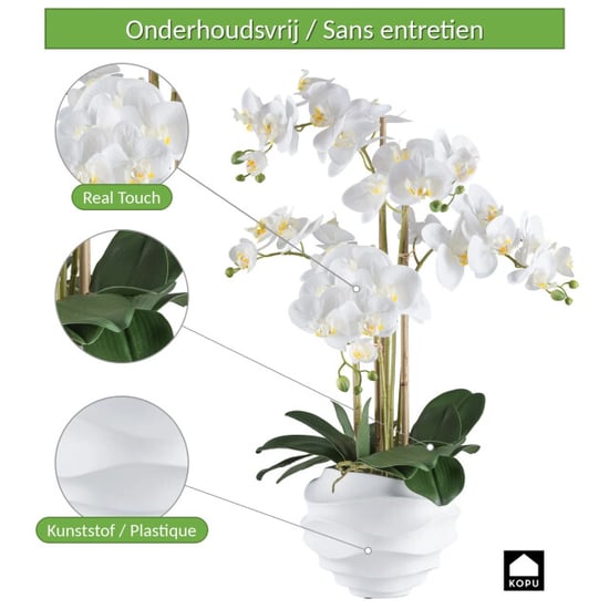 Kopu ® kunstorchidee 70 cm - 5 takken te pot phalaenopsis - Image 6