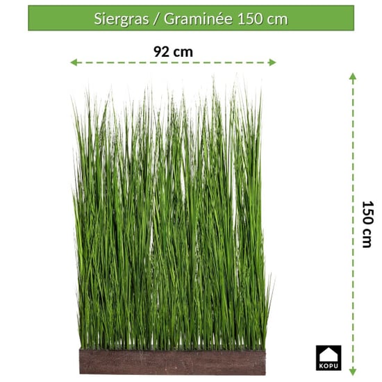 Kopu ® kunstgras roomdivider 150 x 92 cm siergras in bak - Image 5