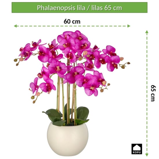 Kopu ® kunstorchidee 65 cm - crèmekleurige pot phalaenopsis - Image 5