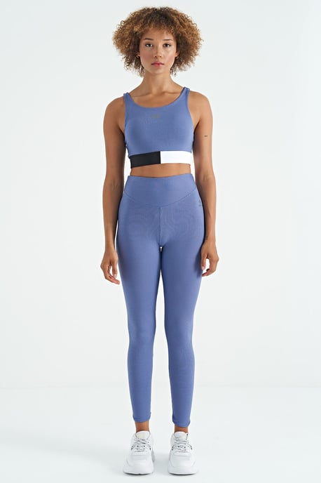Crop Sleeveless Color-block Sports Top - Image 2