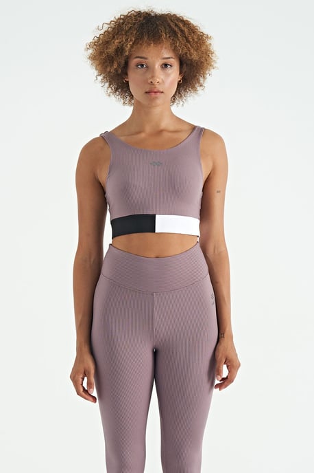 Crop Sleeveless Color-block Sports Top - Image 1