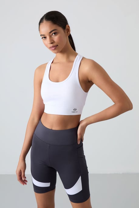 Fitted Sleeveless Crop Sports Top - Image 4