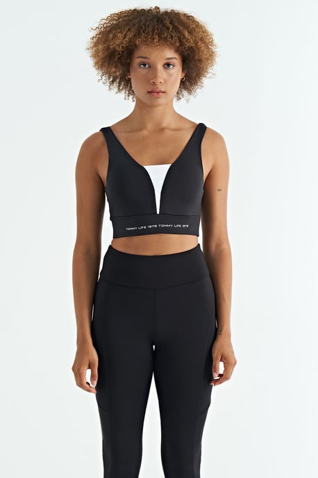 Women's Color-Blocked Sleeveless Crop Sports Top - Image 1