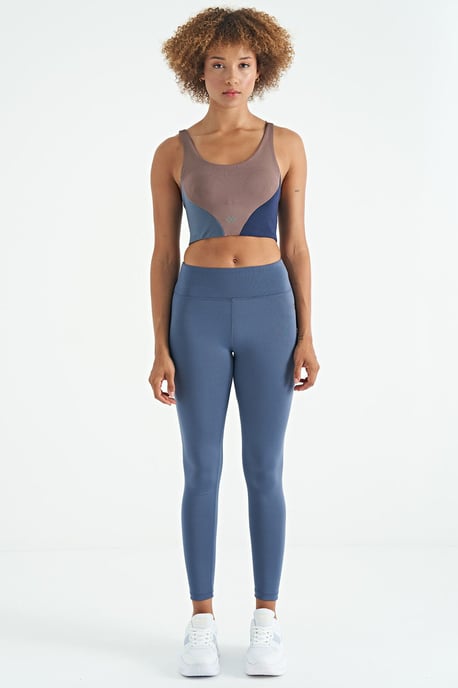 Women's Colour-block Cropped Sports Top - Image 2