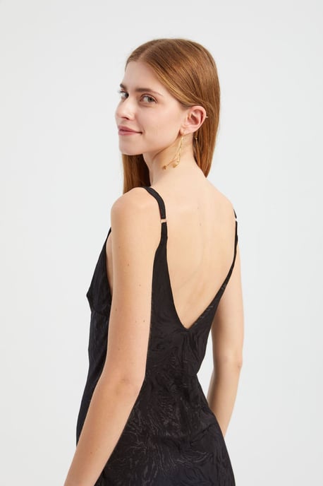Floral V Neck Asymmetrical Maxi Slip Dress - Image 3