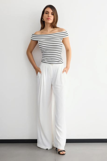 Striped Off-Shoulder Top - Image 1