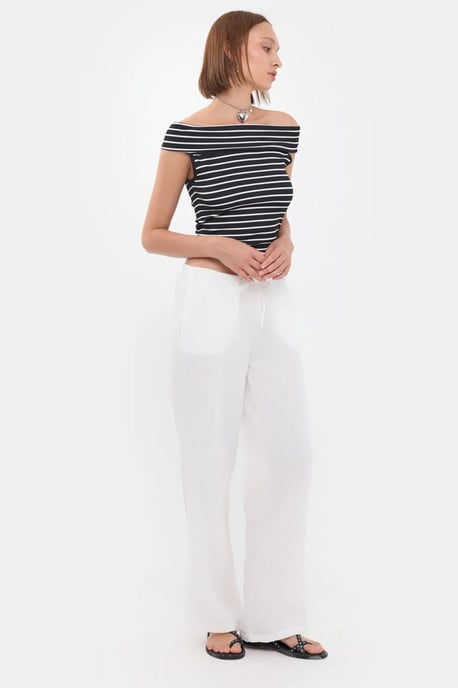 Striped Off-Shoulder Top - Image 2