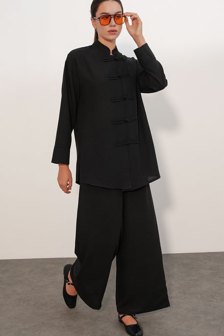 2-delige set met oversized overhemd en broek - Image 4