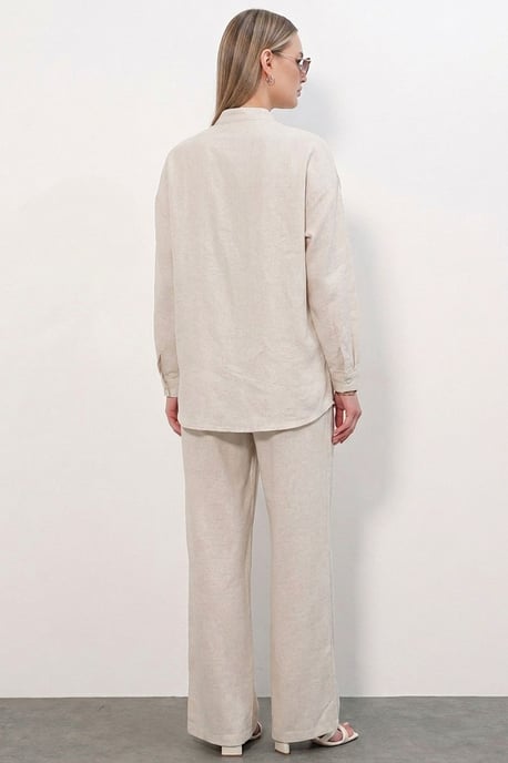 2-delige tuniek-broekset met mandarijnkraag - Image 3