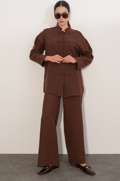 2-delige set met oversized overhemd en broek - Image 3
