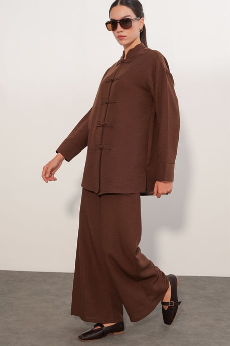 2-delige set met oversized overhemd en broek - Image 4