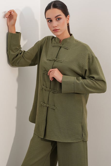 2-delige set met oversized overhemd en broek - Image 4