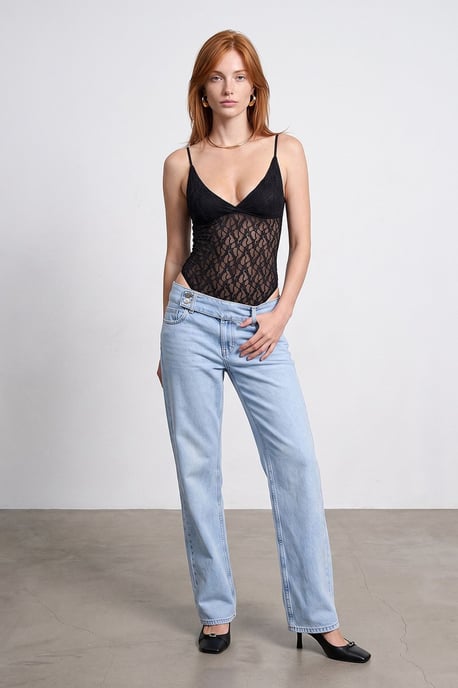 Lace Sleeveless Bodysuit Blouse - Image 4