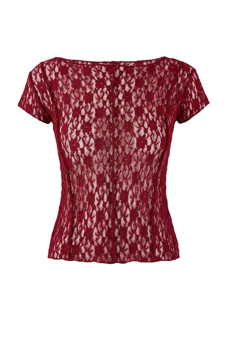 TRENDYOLMİLLA Dames Bordeaux Effen Kort Getailleerd Blouses - Image 4