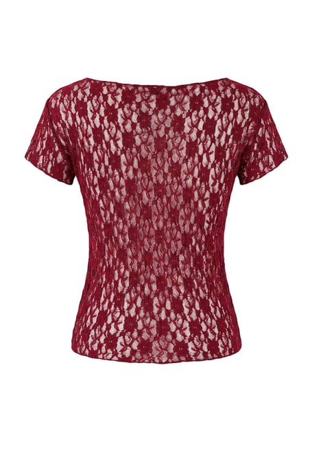 TRENDYOLMİLLA Dames Bordeaux Effen Kort Getailleerd Blouses - Image 5